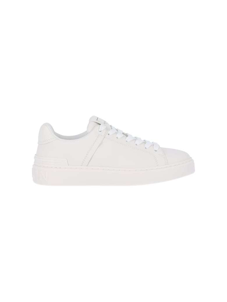White B-Court Calfskin Sneakers