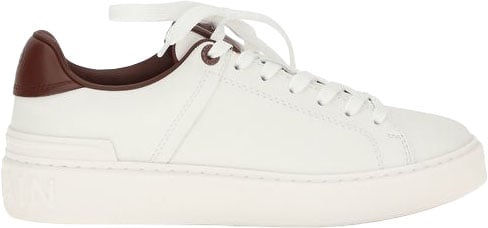 Balmain White Calf Leather Bos Taurus Athletic Sneakers