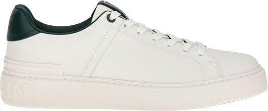Balmain White Calf Leather Bos Taurus Sneakers