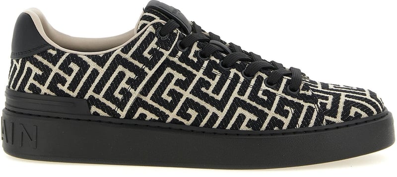 Balmain Bicolor Cotton Low Top Sneakers