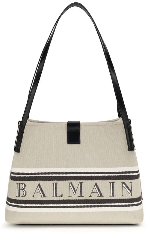 Balmain Beige Cotton Shoulder Bag