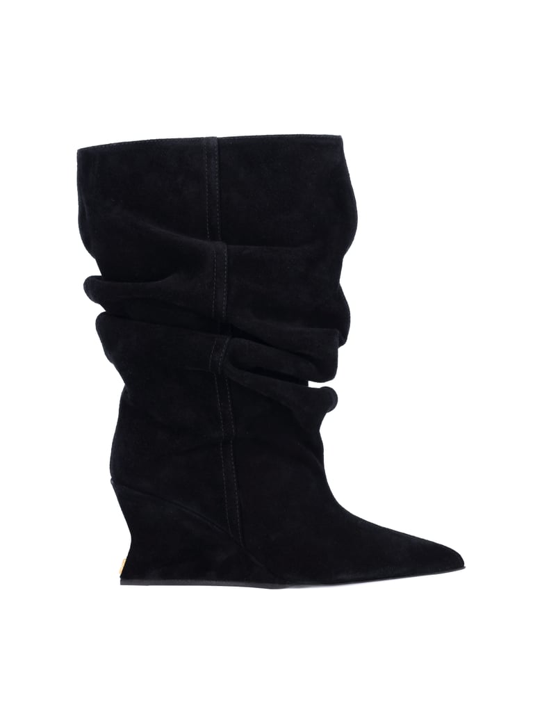 Mid-Calf Slouchy Boots with Pointed Toe