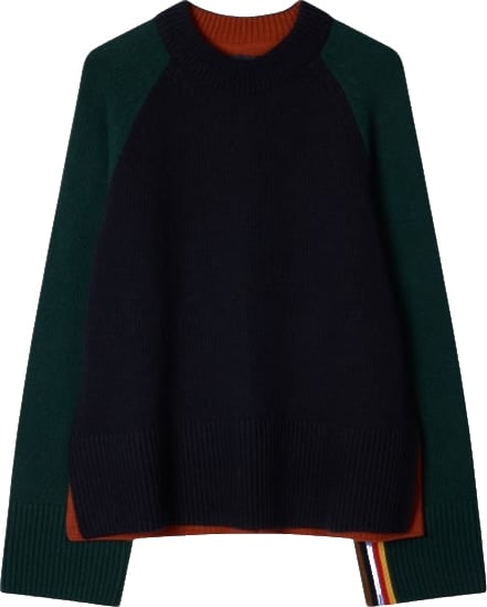 Pull Paul Smith patch vert bleu rouille Baya poignet Barbour femme LKN 1865 NY73 W1R-L1865-WNY73-49