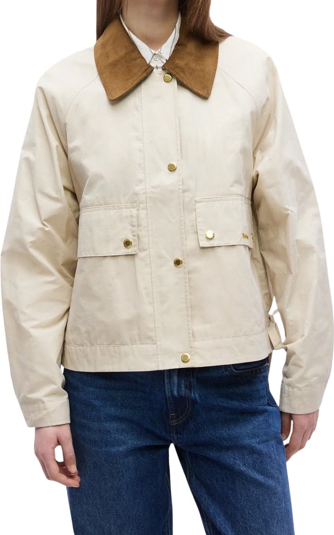 Veste courte sable col velours fentes liens Medland Barbour Femme LSP0304 CR31