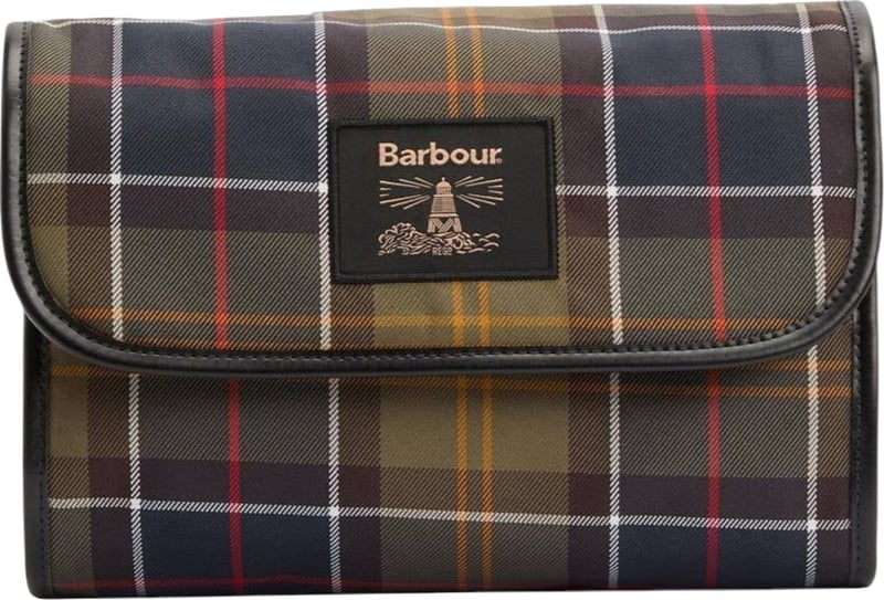 Trousse toilette tartan vert jaune Hanging Barbour Femme Homme MAC 0425 OL91