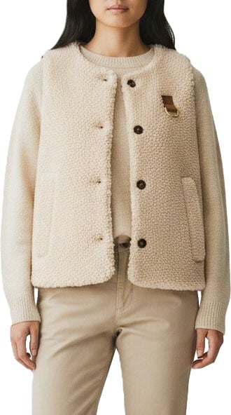 Veste Bowes mouton éco sans manches écru Barbour Femme LGI 0228