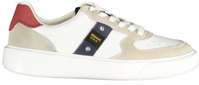 Blauer White Polyurethane Men Sneaker