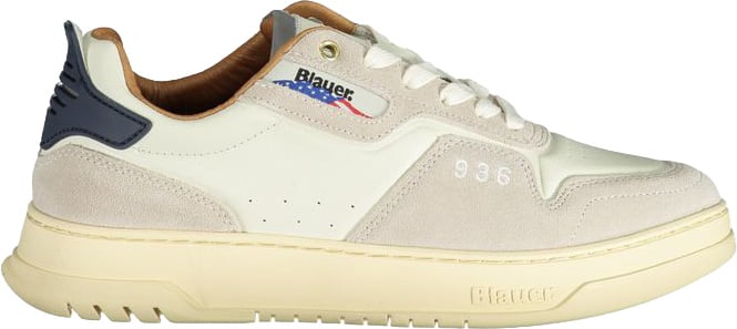 Blauer White Polyurethane Men Sneaker