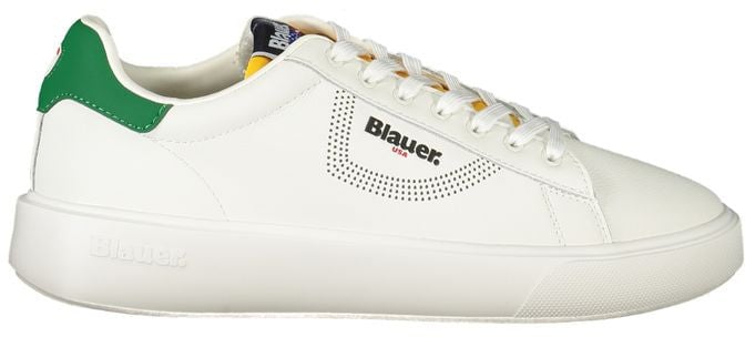 Blauer White Polyurethane Men Sneaker