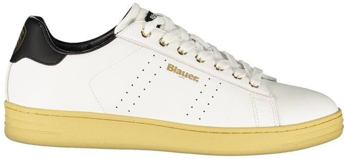 Blauer White Polyurethane Men Sneaker