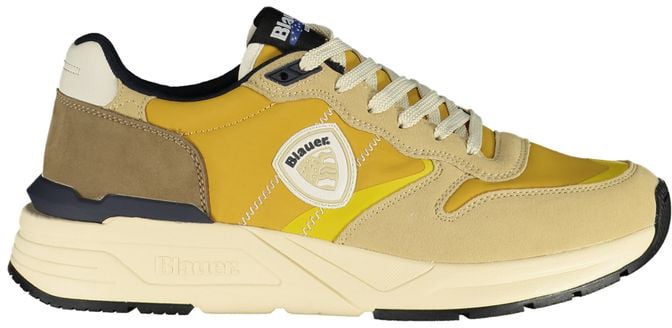 Blauer Beige Polyester Sneaker