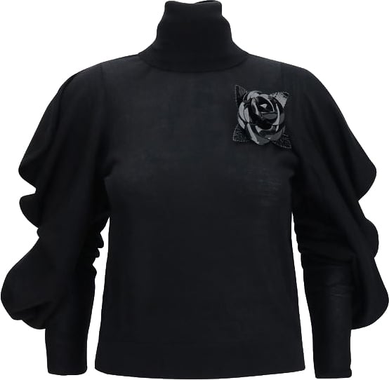 Blumarine Black Wool Oves Aries Turtleneck