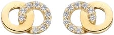 Blush Oorbellen 7397YZI 14k Geelgoud 2 Circle met Zirkonia 5.1mm x 7.5mm