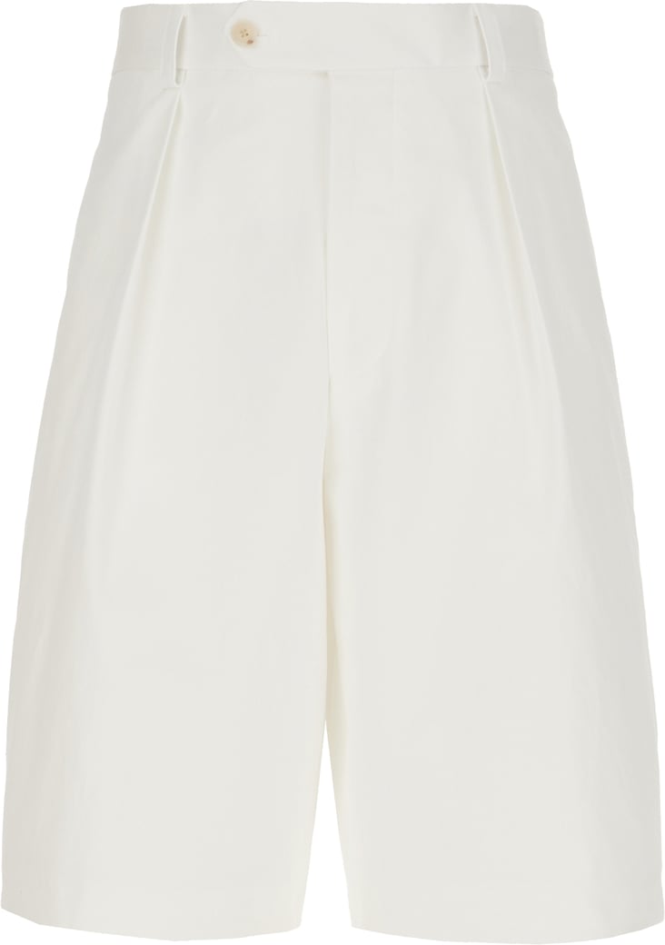 Boss White cotton bermuda shorts