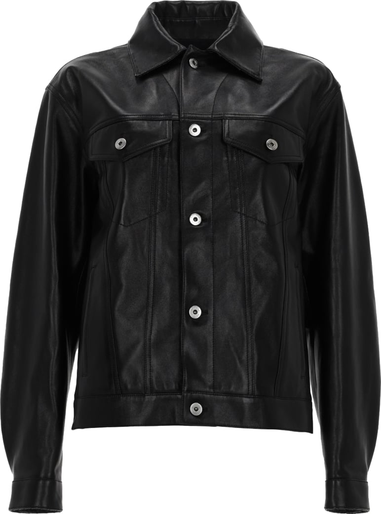 GIACCA IN PELLE CON DETTAGLIO INTRECCIATO