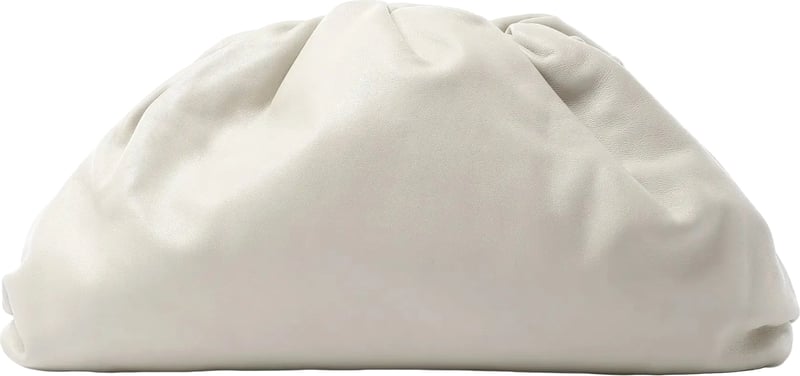 Bottega Veneta The Pouch Oversize Leather Clutch Bag in Beige