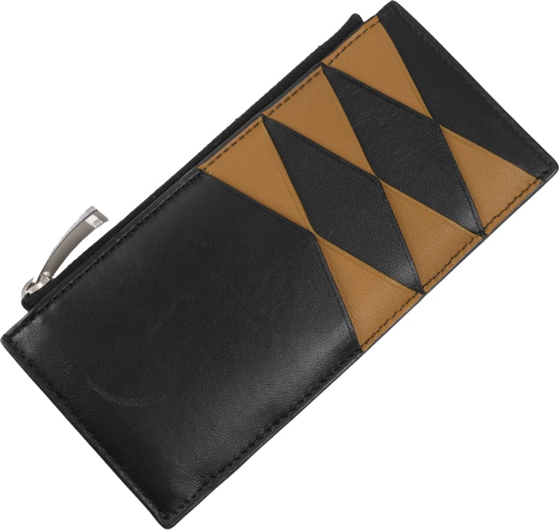 Bottega Veneta Leather Fragment Case in Black × Brown
