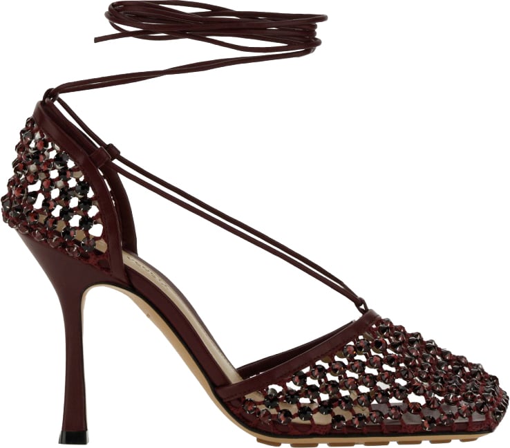 Leather-Covered Stiletto Heel Sandal