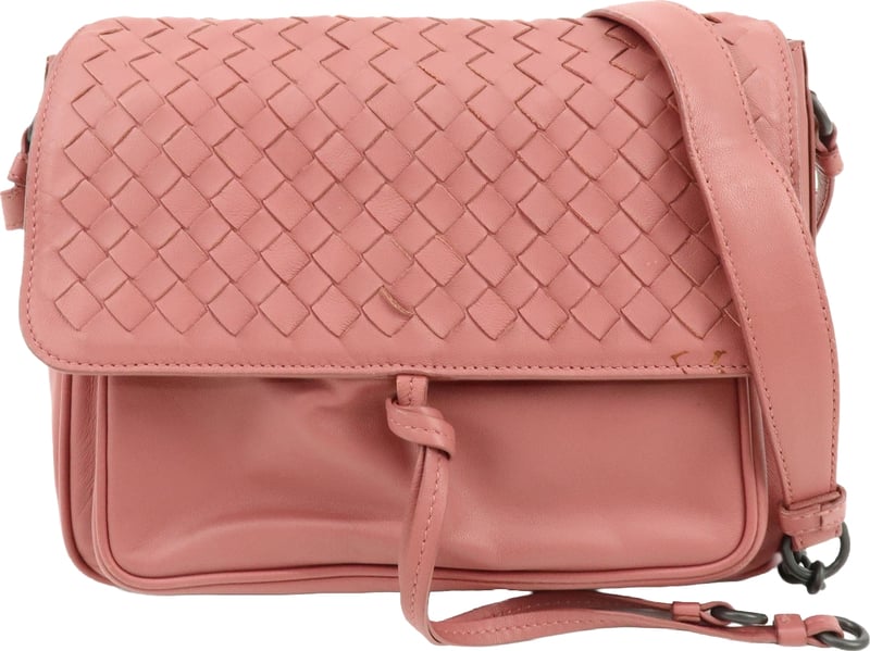 Bottega Veneta Drawstring Flap Leather with Intrecciato Medium