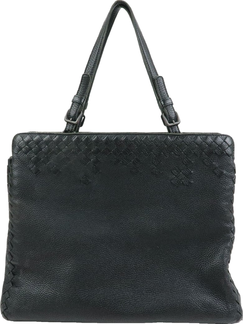 Bottega Veneta A-Shape Leather with Intrecciato Detail Large