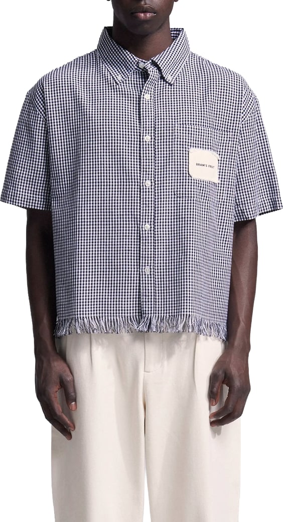 Distressed Farmer’s Shirt Shortsleeve - Black