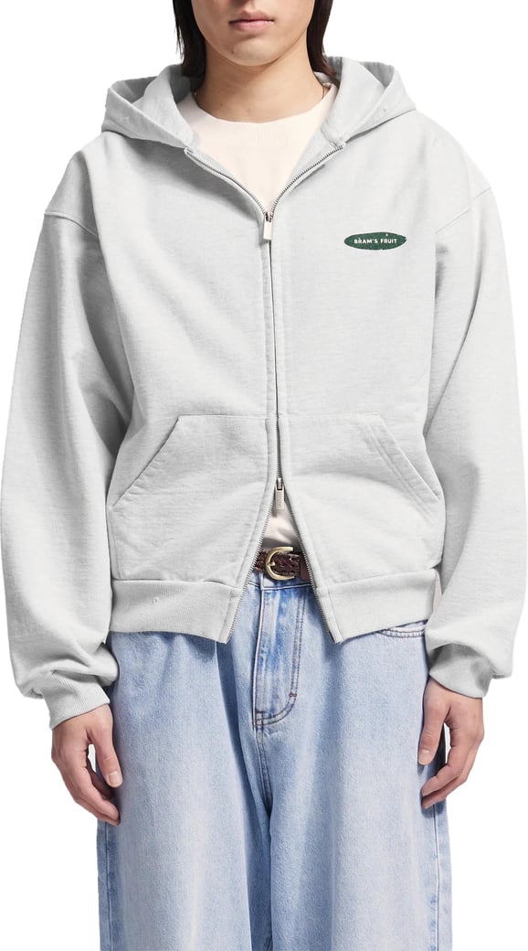 Distressed “F*ck Off I’m Gardening” Zipper Hoodie - Natural Melange