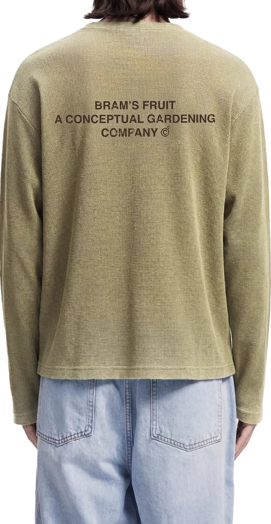 Stamp Waffle Longsleeve - Washed Olive Green