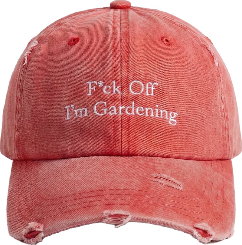 ''F*ck Off I’m Gardening'' Cap Distressed - Red