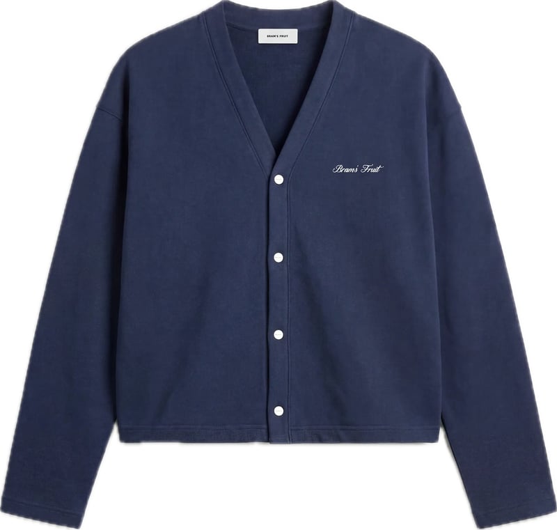 script logo cardigan sweat blue
