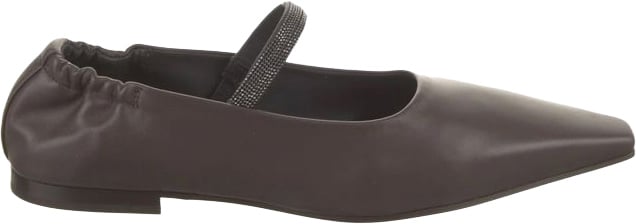 Brunello Cucinelli Brown Leather Ballet Flats
