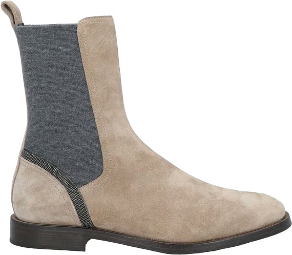 Brunello Cucinelli Beige Leather Chelsea Boots