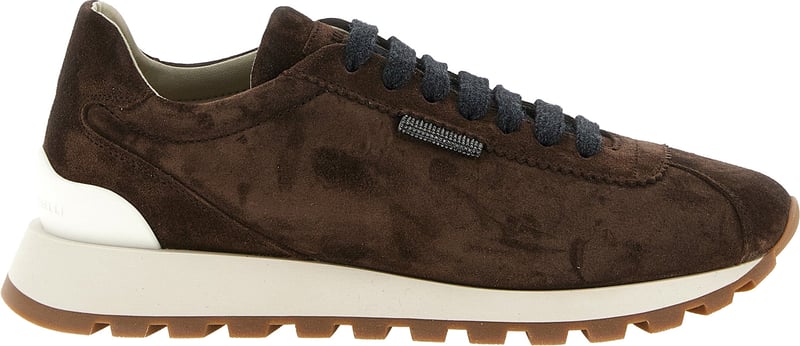 Brunello Cucinelli Brown Calfskin Athletic Sneakers