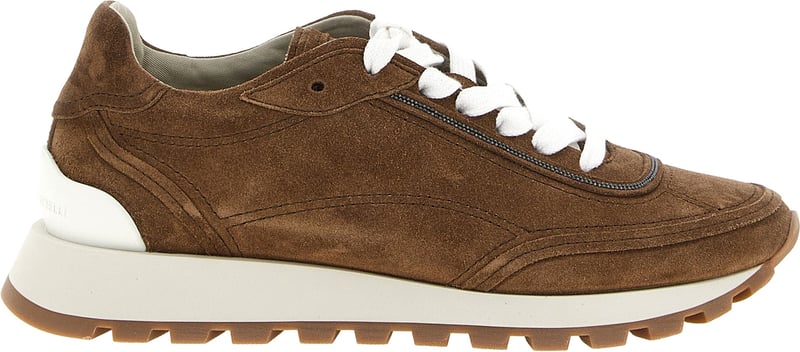 Brunello Cucinelli Brown Calfskin Low Top Sneakers