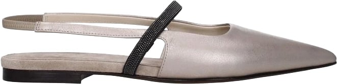 Brunello Cucinelli Beige Leather Mules