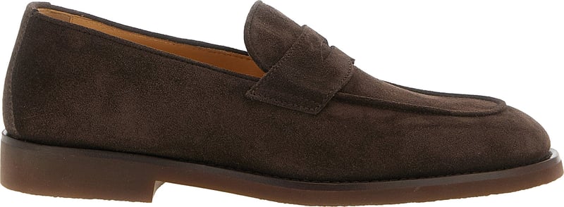 Brunello Cucinelli Brown Calfskin Slip-On Loafers