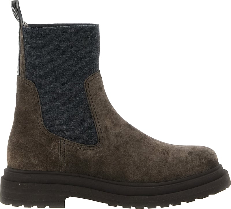 Brunello Cucinelli Brown Calfskin Ankle Boots