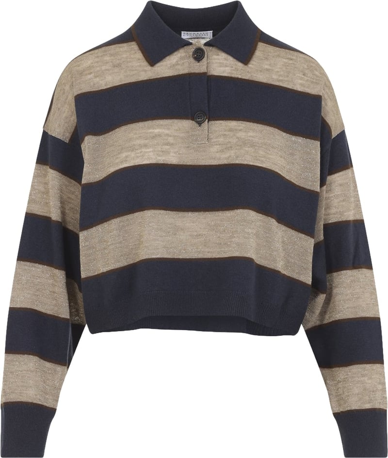 Brunello Cucinelli Jersey Striped Polo