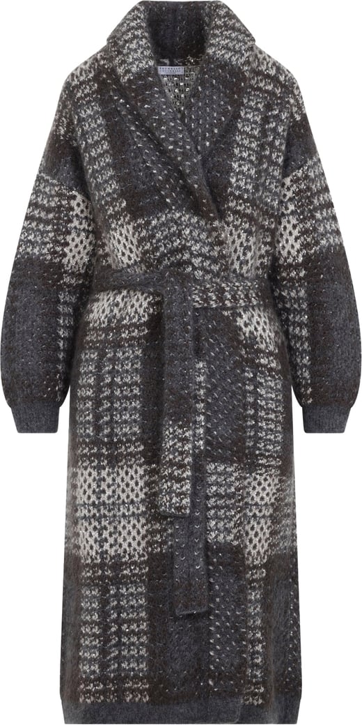 Brunello Cucinelli Macrocheck Cardigan Coat