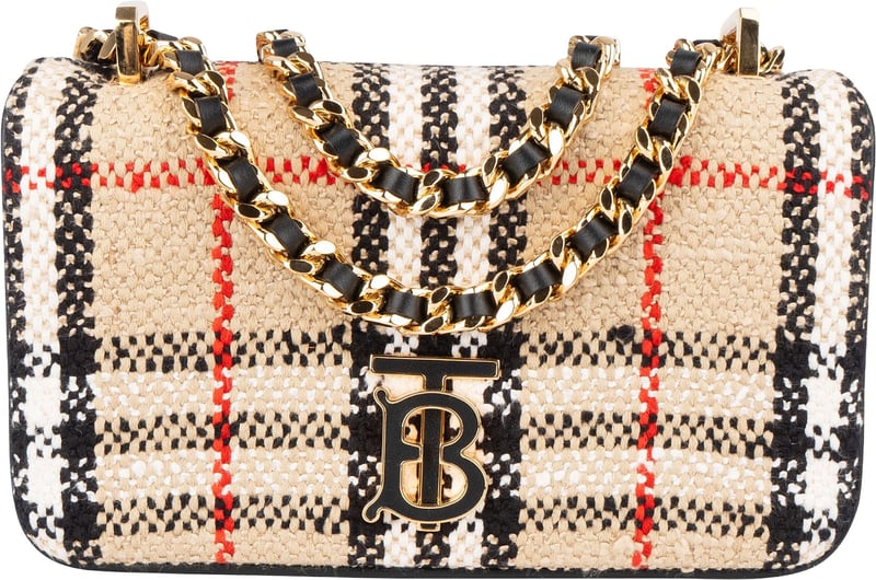 Burberry Tweed Check Lola Small Bouclé TB Crossbody Bag