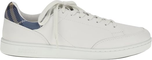 Burberry White Calf Leather Bos Taurus Low Top Sneakers