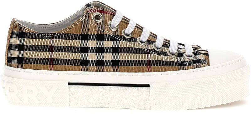 Burberry Beige Cotton Low Top Sneakers