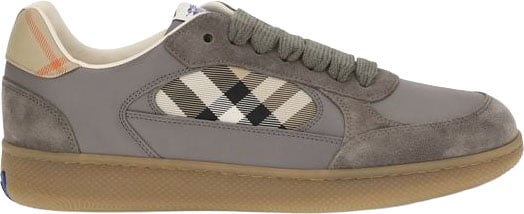 Burberry Gray Calf Leather Bos Taurus Low Top Sneakers