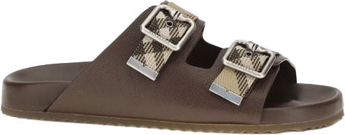Burberry Brown Goatskin Flat Sandals