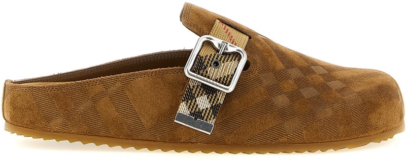 Burberry Brown Leather Clogs