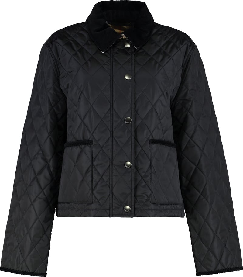 Cropped nylon quilted jacket