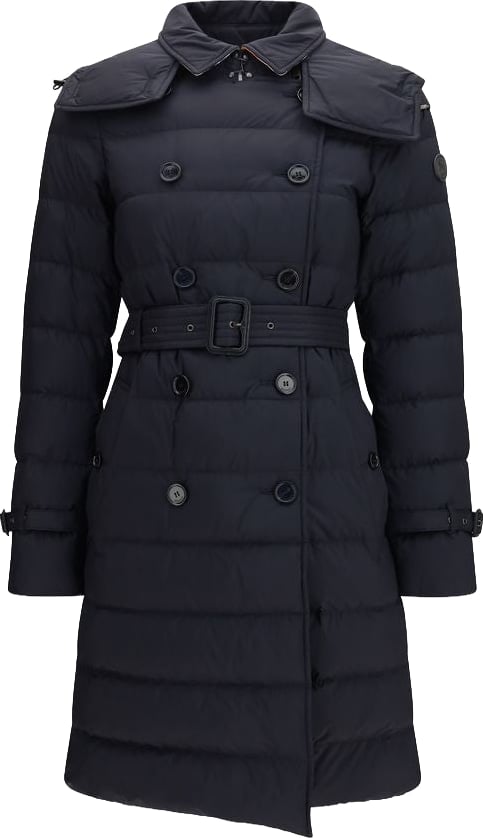 Quilted Belted Double-Breasted Coat