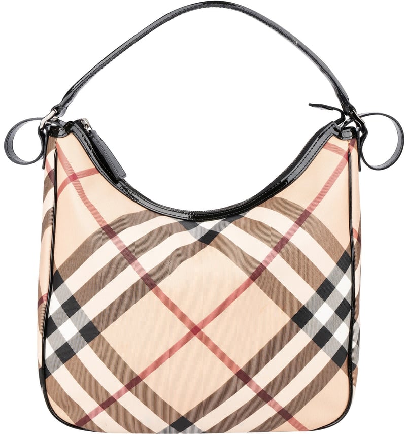 Burberry Nova-Check Monogram Hobo Shoulder Bag