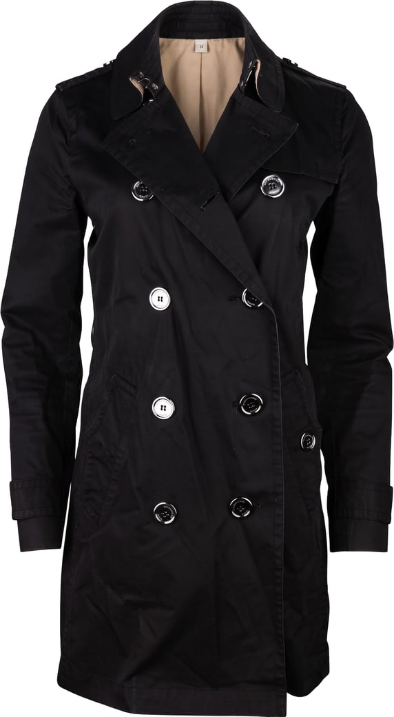Burberry Brit Black Cotton Trenchcoat (D36)