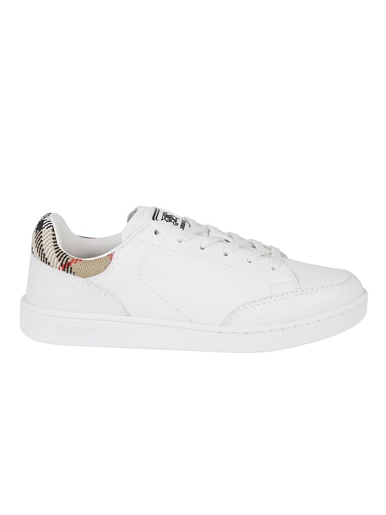 White Leather Low-Top Sneakers