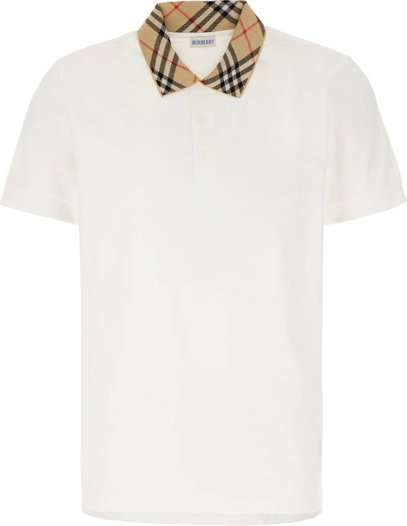 Burberry White piquet polo shirt
